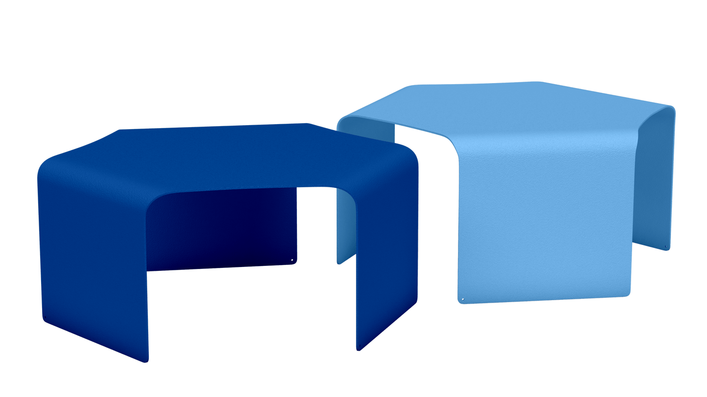 Tables basses empilables design en métal Ponant - MATIERE GRISE - La Maison MilanaiseNoir mat 031Bleu pur 112