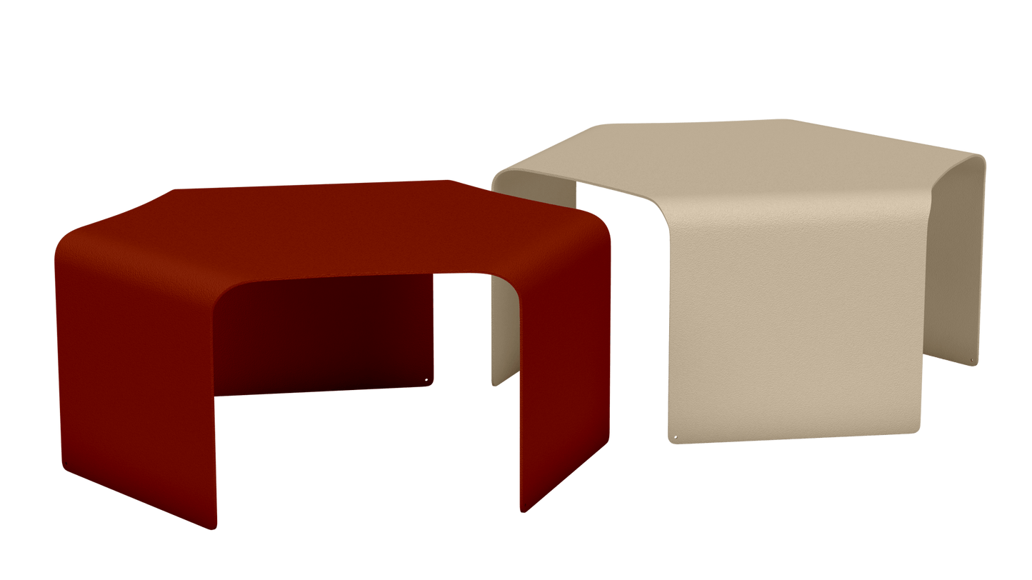 Tables basses empilables design en métal Ponant - MATIERE GRISE - La Maison MilanaiseTerracotta 142Crème 190