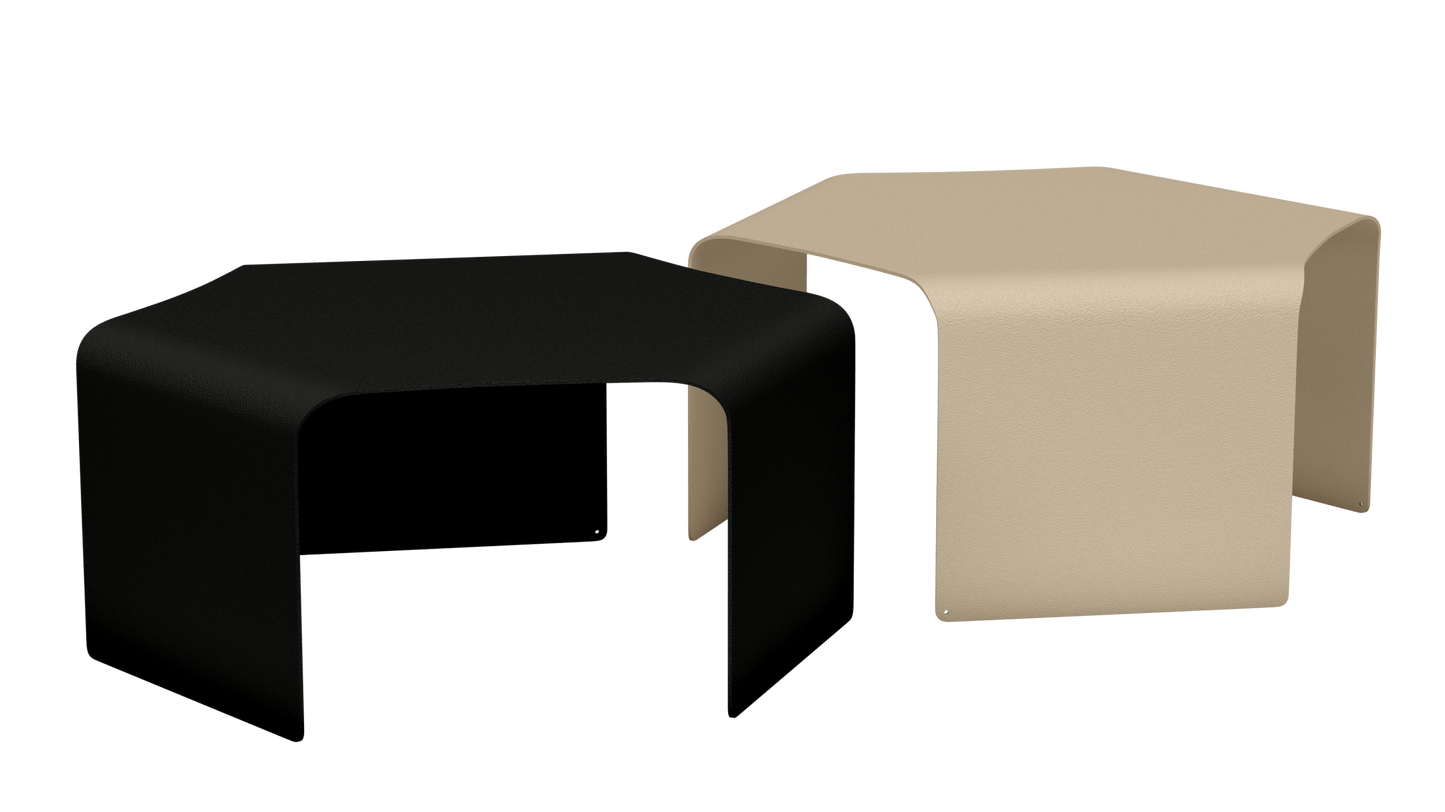 Tables basses empilables design en métal Ponant - MATIERE GRISE - La Maison MilanaiseNoir mat 031Crème 190
