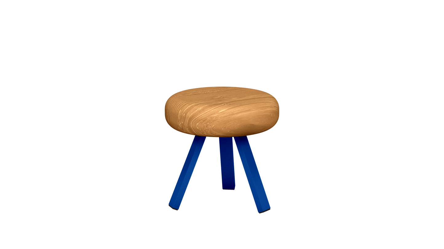 Tabouret bas rond en chêne et métal Smack - MATIERE GRISE - La Maison MilanaiseTABOURETSMACK - 43Bleu pur 11235cm
