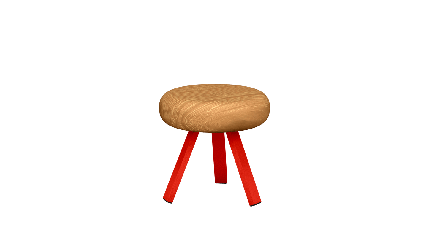Tabouret bas rond en chêne et métal Smack - MATIERE GRISE - La Maison MilanaiseTABOURETSMACK - 31Corail 03235cm
