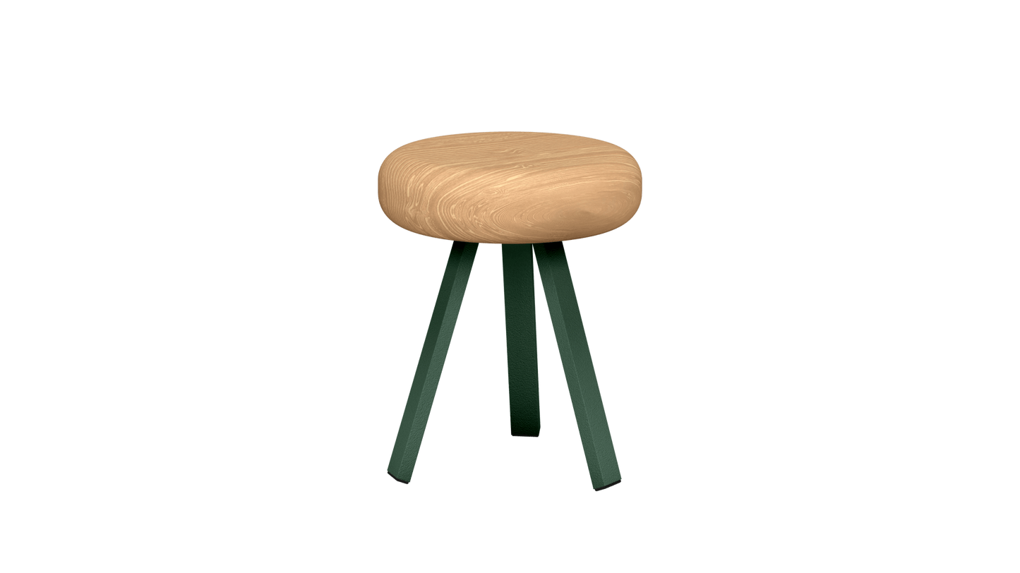 Tabouret bas rond en chêne et métal Smack - MATIERE GRISE - La Maison MilanaiseTABOURETSMACK - 18Olive 12145cm