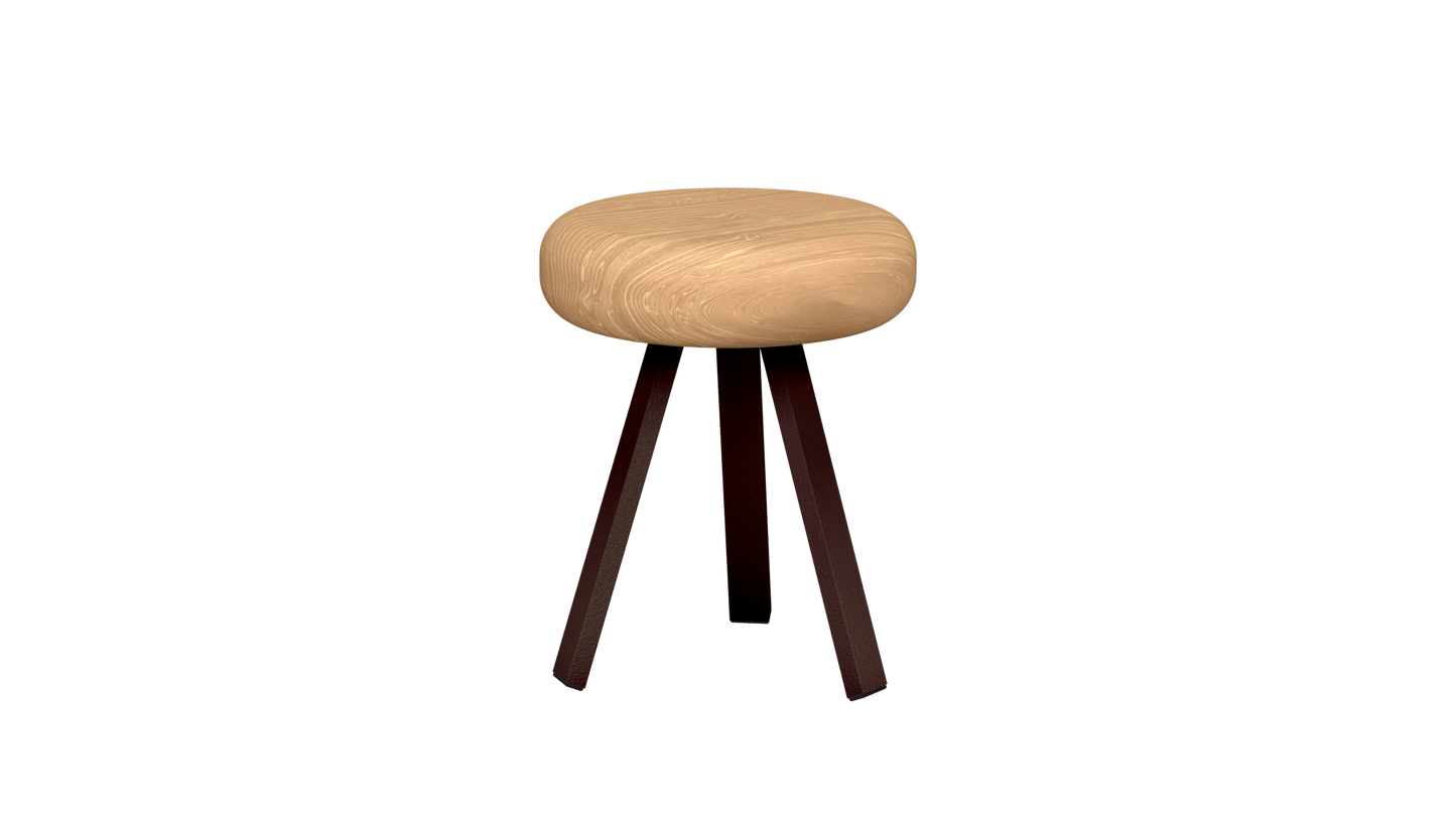 Tabouret bas rond en chêne et métal Smack - MATIERE GRISE - La Maison MilanaiseTABOURETSMACK - 62Violet de Mars 17145cm