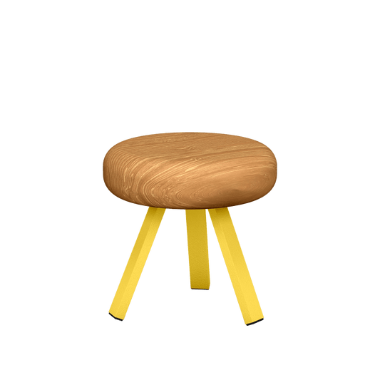 Tabouret bas rond en chêne et métal Smack - MATIERE GRISE - La Maison MilanaiseTABOURETSMACK - 57Poussin 01435cm
