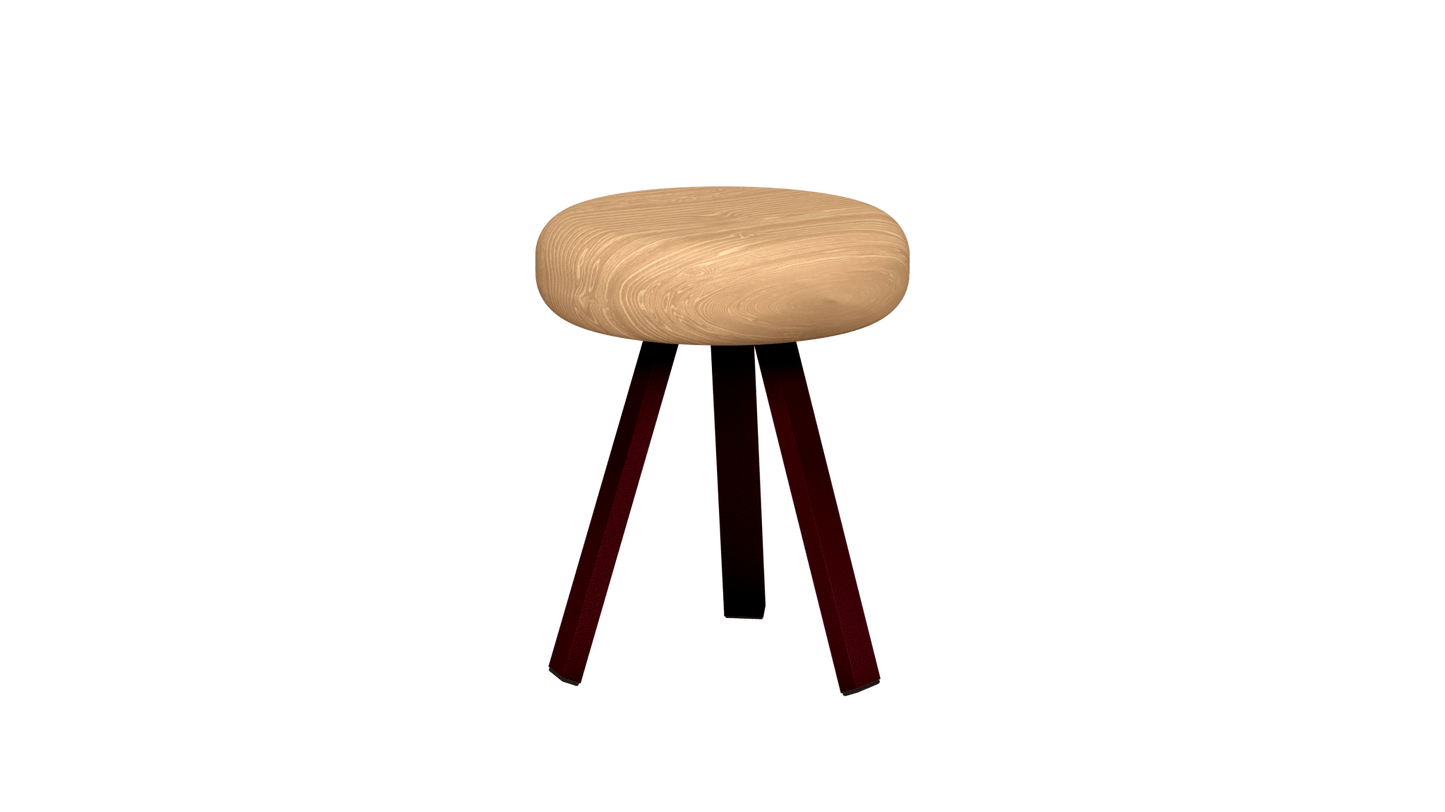 Tabouret bas rond en chêne et métal Smack - MATIERE GRISE - La Maison MilanaiseTABOURETSMACK - 6Bourgogne 15345cm