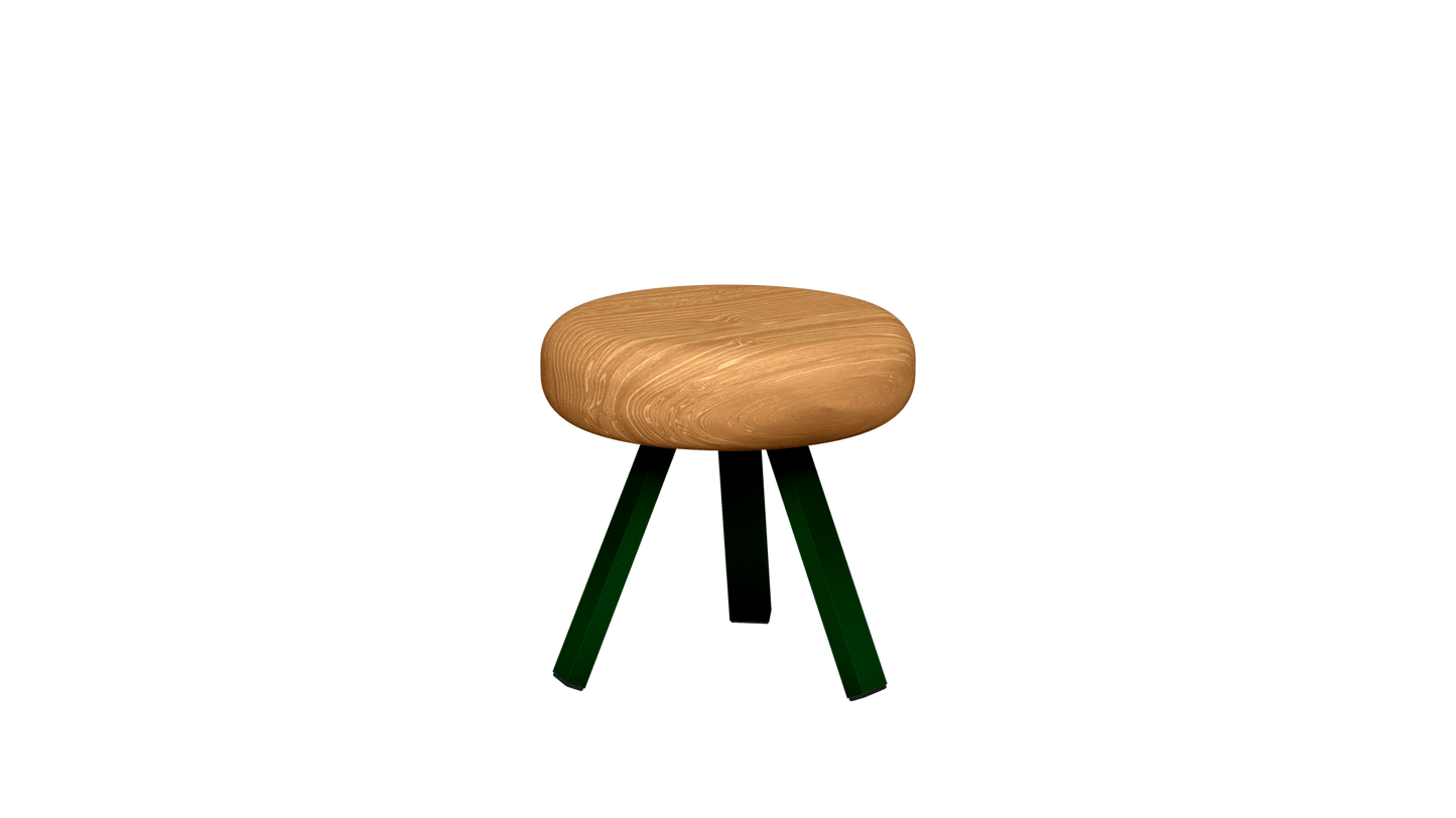 Tabouret bas rond en chêne et métal Smack - MATIERE GRISE - La Maison MilanaiseTABOURETSMACK - 53Canopée 12435cm