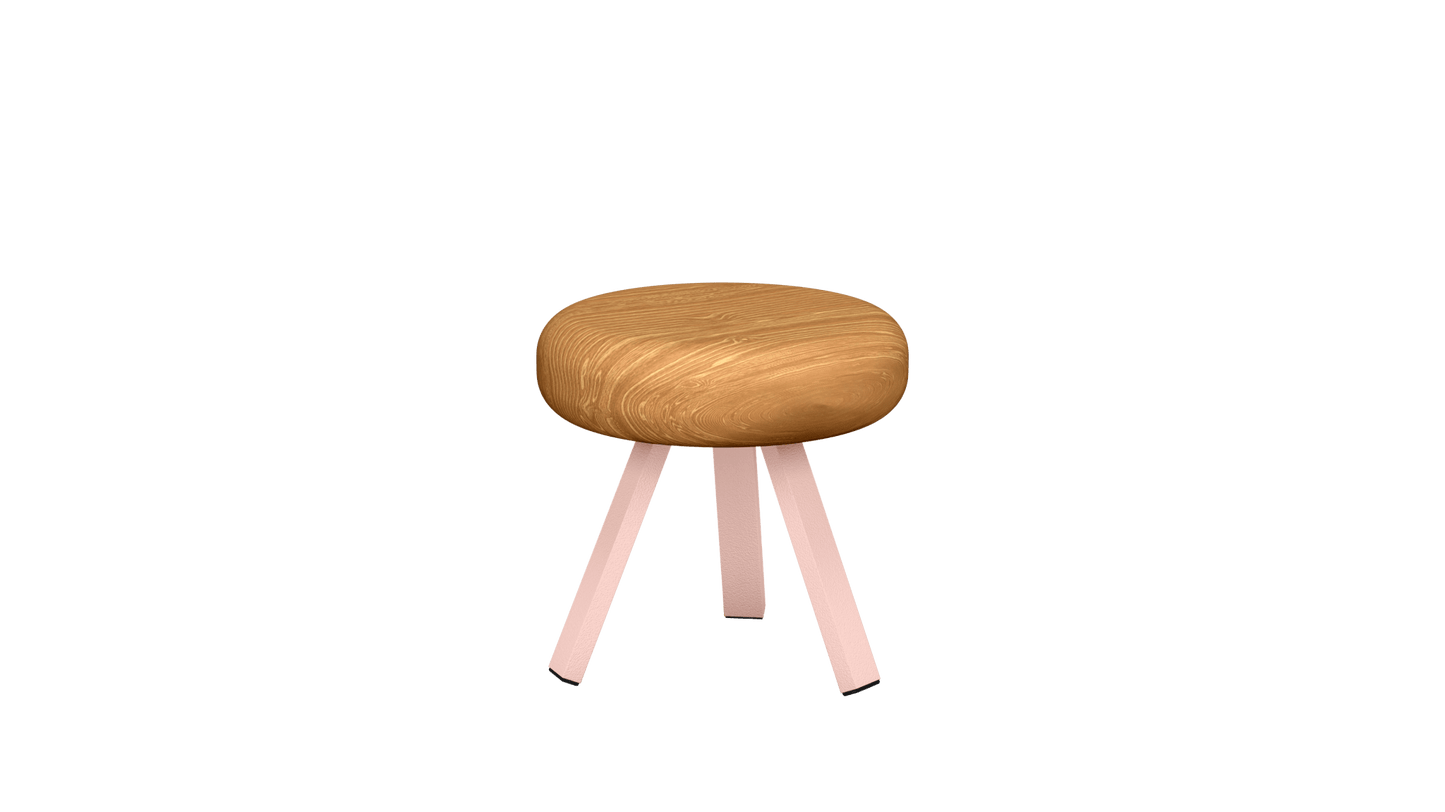 Tabouret bas rond en chêne et métal Smack - MATIERE GRISE - La Maison MilanaiseTABOURETSMACK - 27Baby pink 16235cm