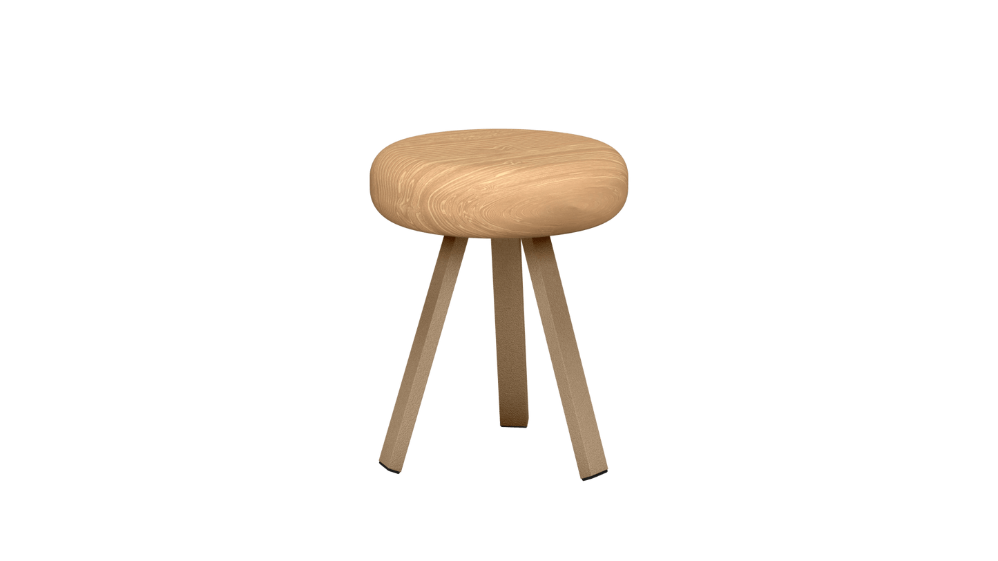 Tabouret bas rond en chêne et métal Smack - MATIERE GRISE - La Maison MilanaiseTABOURETSMACK - 22Sable 01845cm