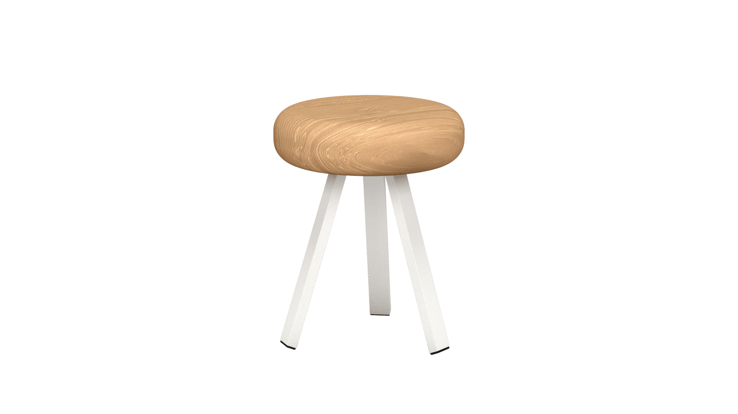 Tabouret bas rond en chêne et métal Smack - MATIERE GRISE - La Maison MilanaiseTABOURETSMACK - 80Blanc 00145cm