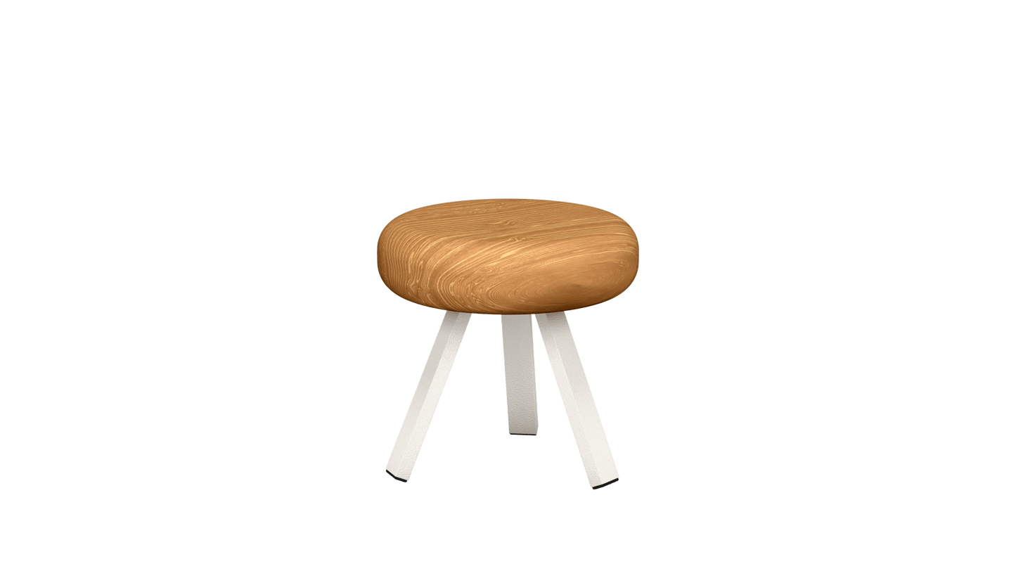 Tabouret bas rond en chêne et métal Smack - MATIERE GRISE - La Maison MilanaiseTABOURETSMACK - 25Craie 02335cm