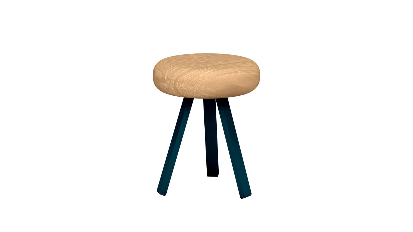 Tabouret bas rond en chêne et métal Smack - MATIERE GRISE - La Maison MilanaiseTABOURETSMACK - 42Canard 11545cm