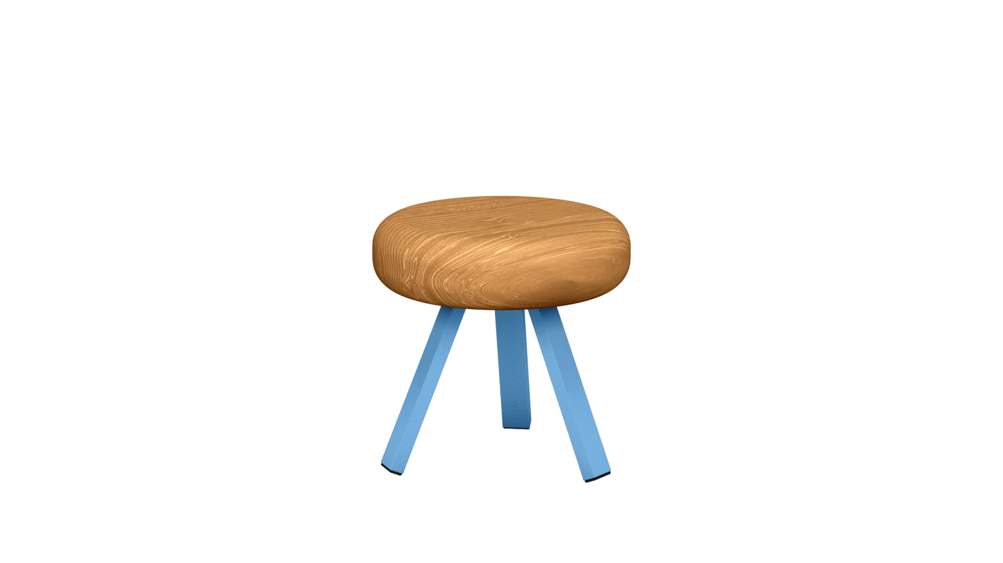 Tabouret bas rond en chêne et métal Smack - MATIERE GRISE - La Maison MilanaiseTABOURETSMACK - 45Azur 11135cm