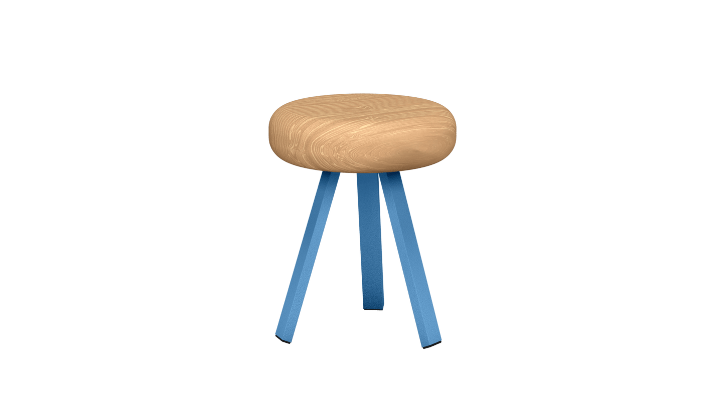Tabouret bas rond en chêne et métal Smack - MATIERE GRISE - La Maison MilanaiseTABOURETSMACK - 46Azur 11145cm