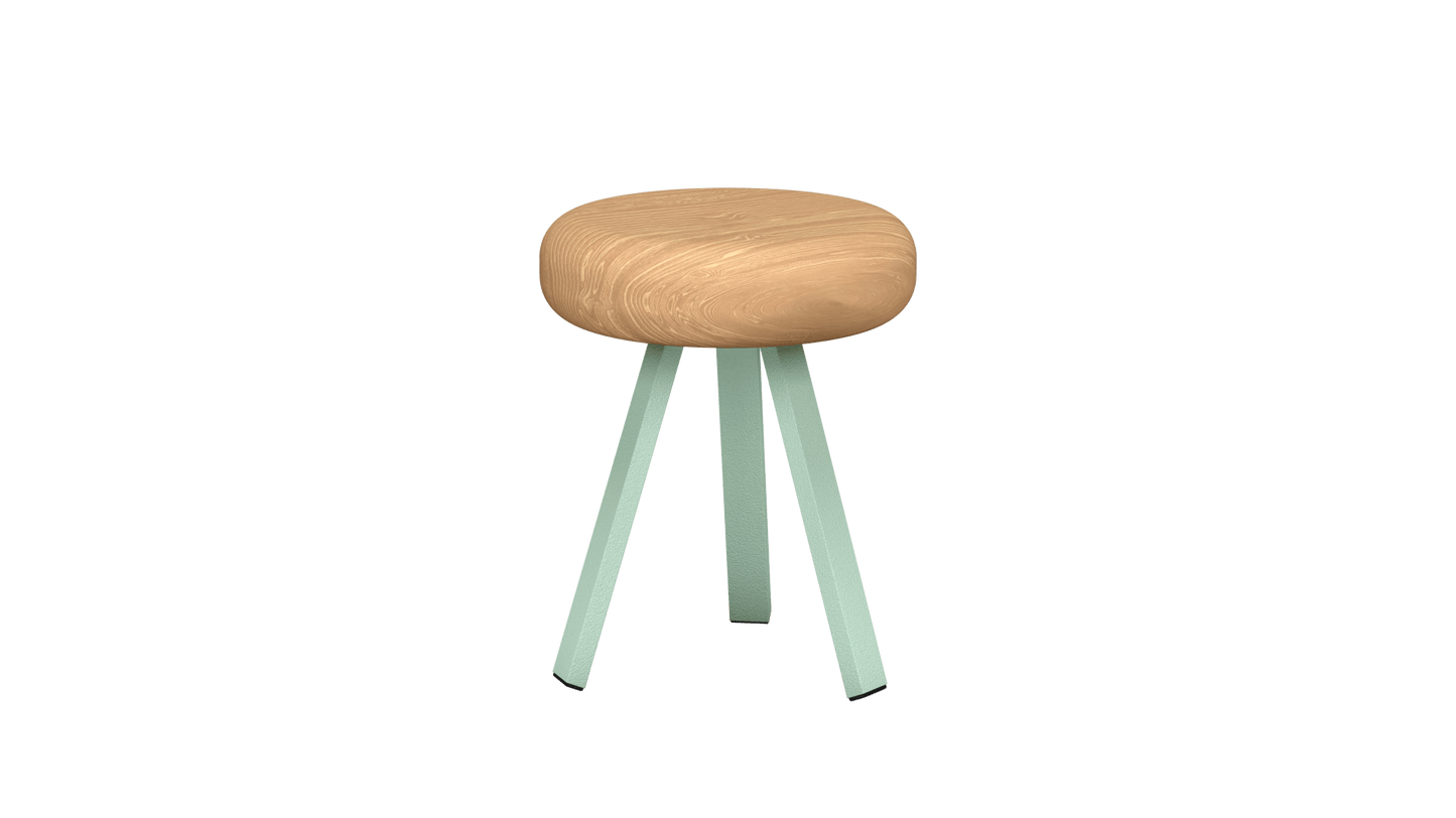 Tabouret bas rond en chêne et métal Smack - MATIERE GRISE - La Maison MilanaiseTABOURETSMACK - 52Vert d'eau 12045cm