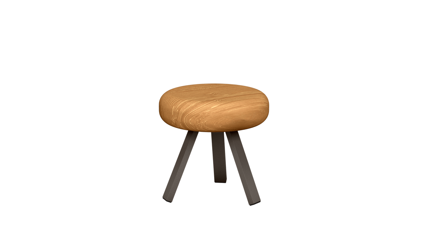Tabouret bas rond en chêne et métal Smack - MATIERE GRISE - La Maison MilanaiseTABOURETSMACK - 19Taupe 19235cm