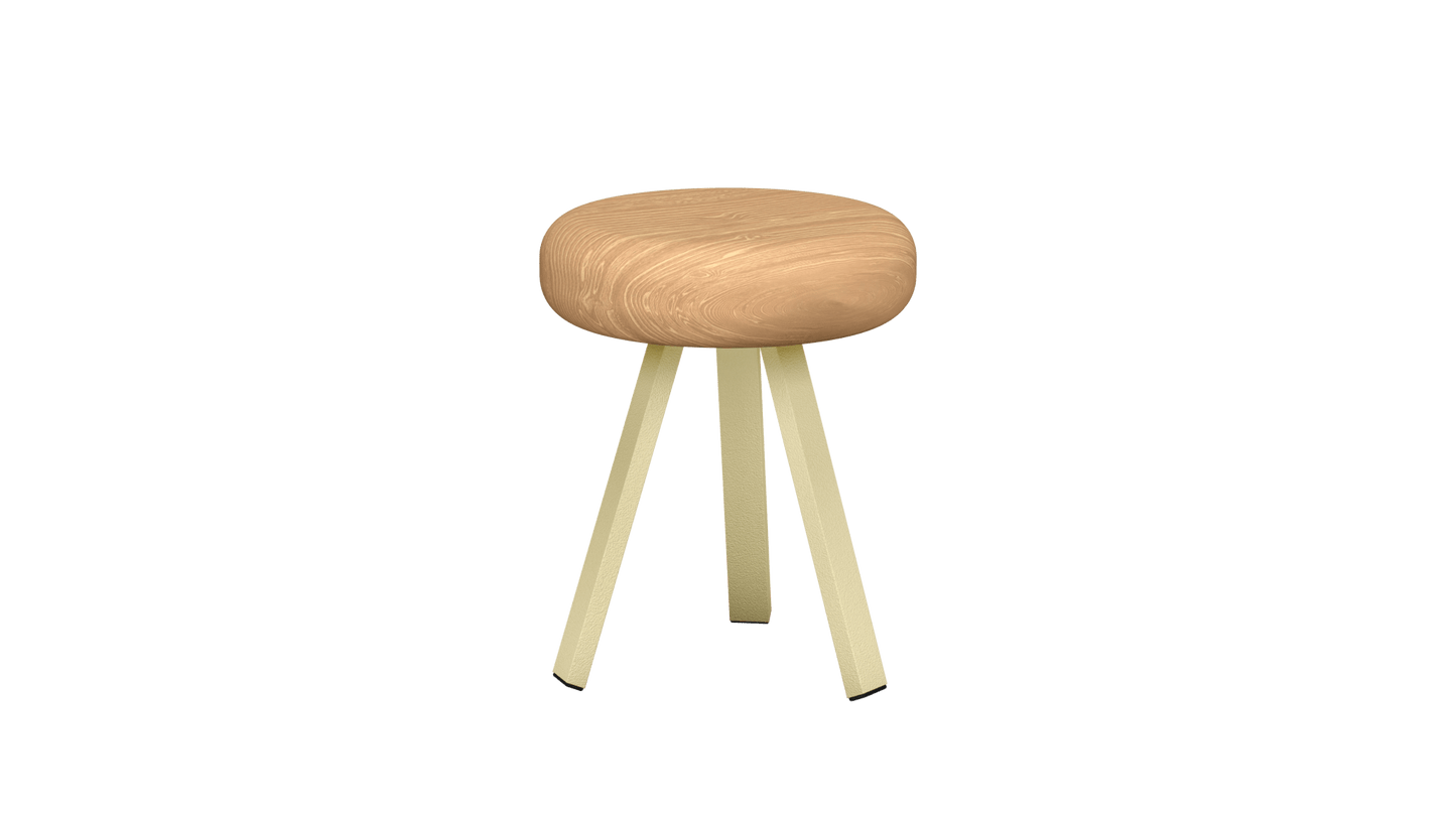 Tabouret bas rond en chêne et métal Smack - MATIERE GRISE - La Maison MilanaiseTABOURETSMACK - 70Champagne 23145cm