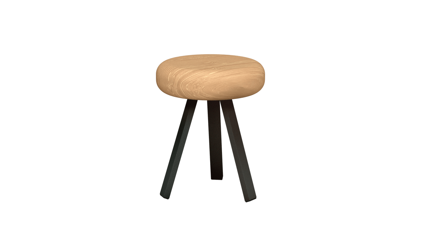 Tabouret bas rond en chêne et métal Smack - MATIERE GRISE - La Maison MilanaiseTABOURETSMACK - 64Winners 22345cm