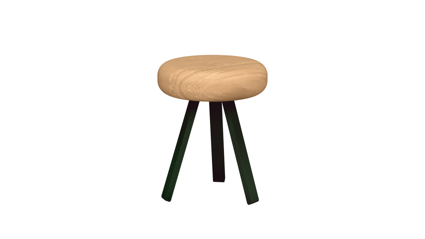 Tabouret bas rond en chêne et métal Smack - MATIERE GRISE - La Maison MilanaiseTABOURETSMACK - 66Jekyll 12345cm