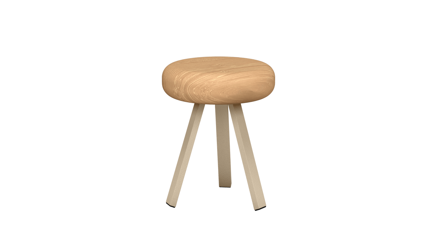 Tabouret bas rond en chêne et métal Smack - MATIERE GRISE - La Maison MilanaiseTABOURETSMACK - 24Crème 19045cm