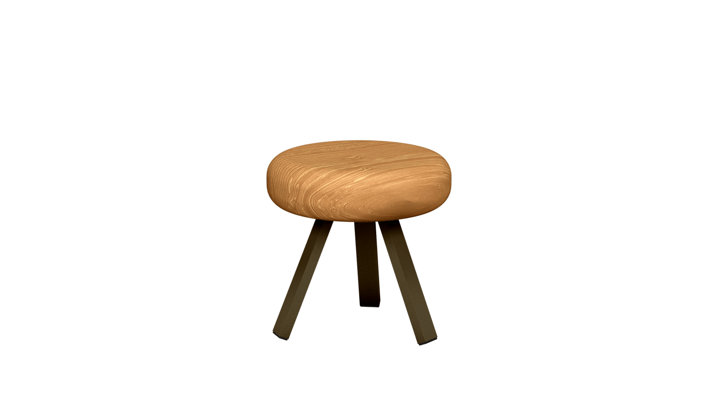 Tabouret bas rond en chêne et métal Smack - MATIERE GRISE - La Maison MilanaiseTABOURETSMACK - 73Bronze 18135cm