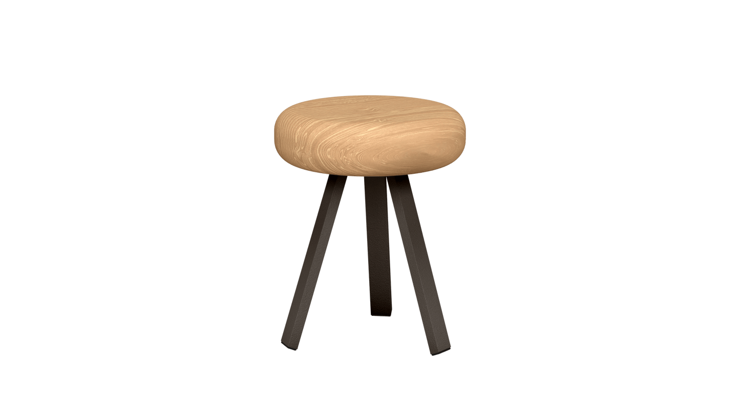 Tabouret bas rond en chêne et métal Smack - MATIERE GRISE - La Maison MilanaiseTABOURETSMACK - 20Taupe 19245cm