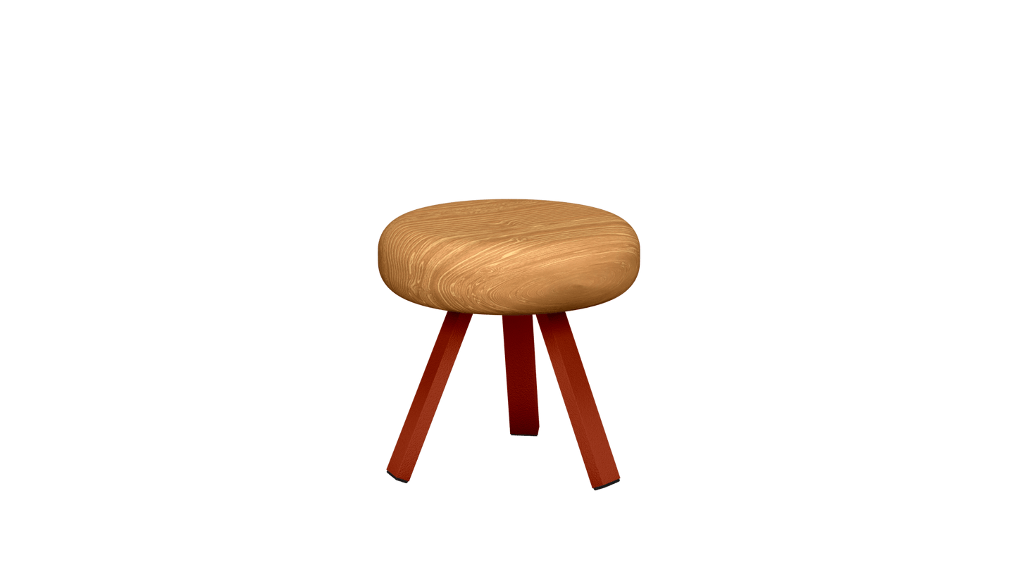 Tabouret bas rond en chêne et métal Smack - MATIERE GRISE - La Maison MilanaiseTABOURETSMACK - 37Terracotta 14235cm