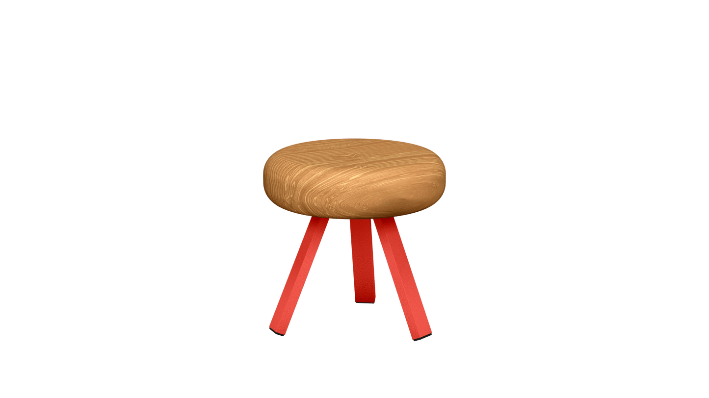 Tabouret bas rond en chêne et métal Smack - MATIERE GRISE - La Maison MilanaiseTABOURETSMACK - 35Pêche 14335cm