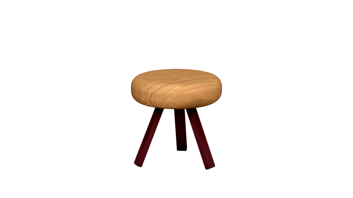 Tabouret bas rond en chêne et métal Smack - MATIERE GRISE - La Maison MilanaiseTABOURETSMACK - 5Bourgogne 15335cm