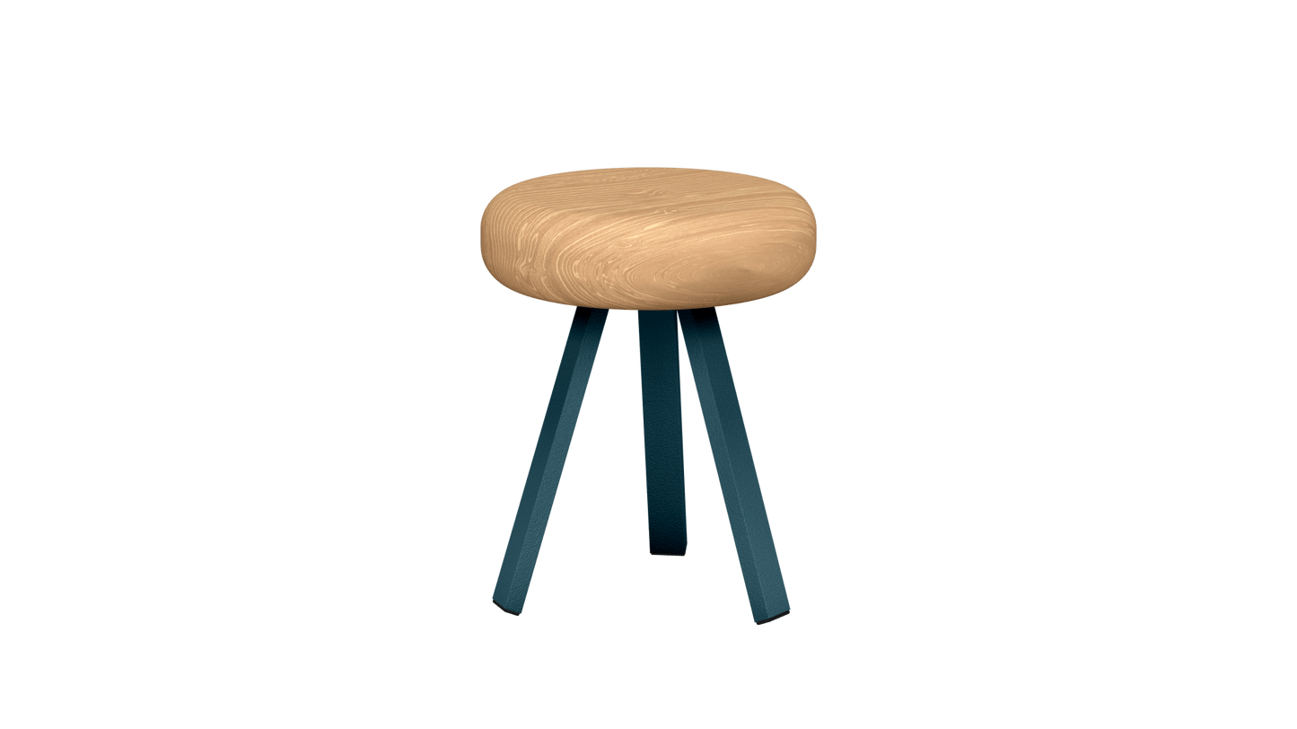 Tabouret bas rond en chêne et métal Smack - MATIERE GRISE - La Maison MilanaiseTABOURETSMACK - 48Houle 11645cm