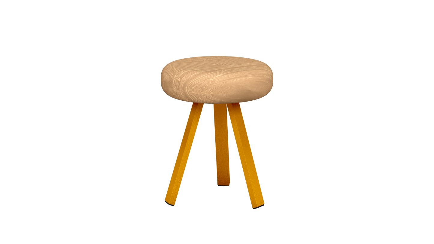 Tabouret bas rond en chêne et métal Smack - MATIERE GRISE - La Maison MilanaiseTABOURETSMACK - 60Safran 13145cm