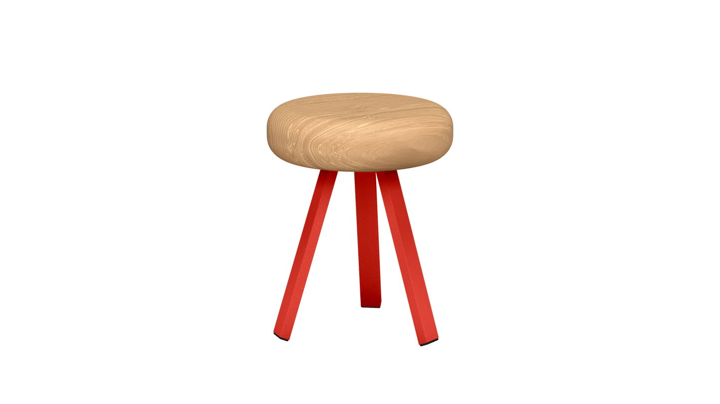 Tabouret bas rond en chêne et métal Smack - MATIERE GRISE - La Maison MilanaiseTABOURETSMACK - 36Pêche 14345cm