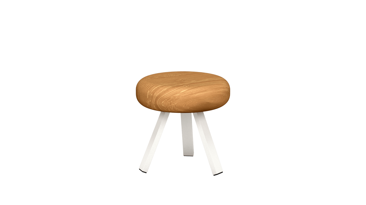 Tabouret bas rond en chêne et métal Smack - MATIERE GRISE - La Maison MilanaiseTABOURETSMACK - 79Blanc 00135cm