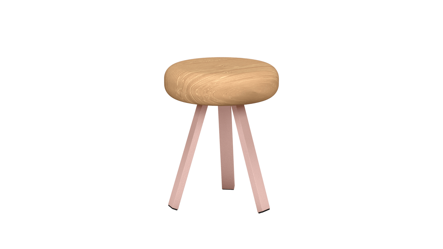 Tabouret bas rond en chêne et métal Smack - MATIERE GRISE - La Maison MilanaiseTABOURETSMACK - 28Baby pink 16245cm