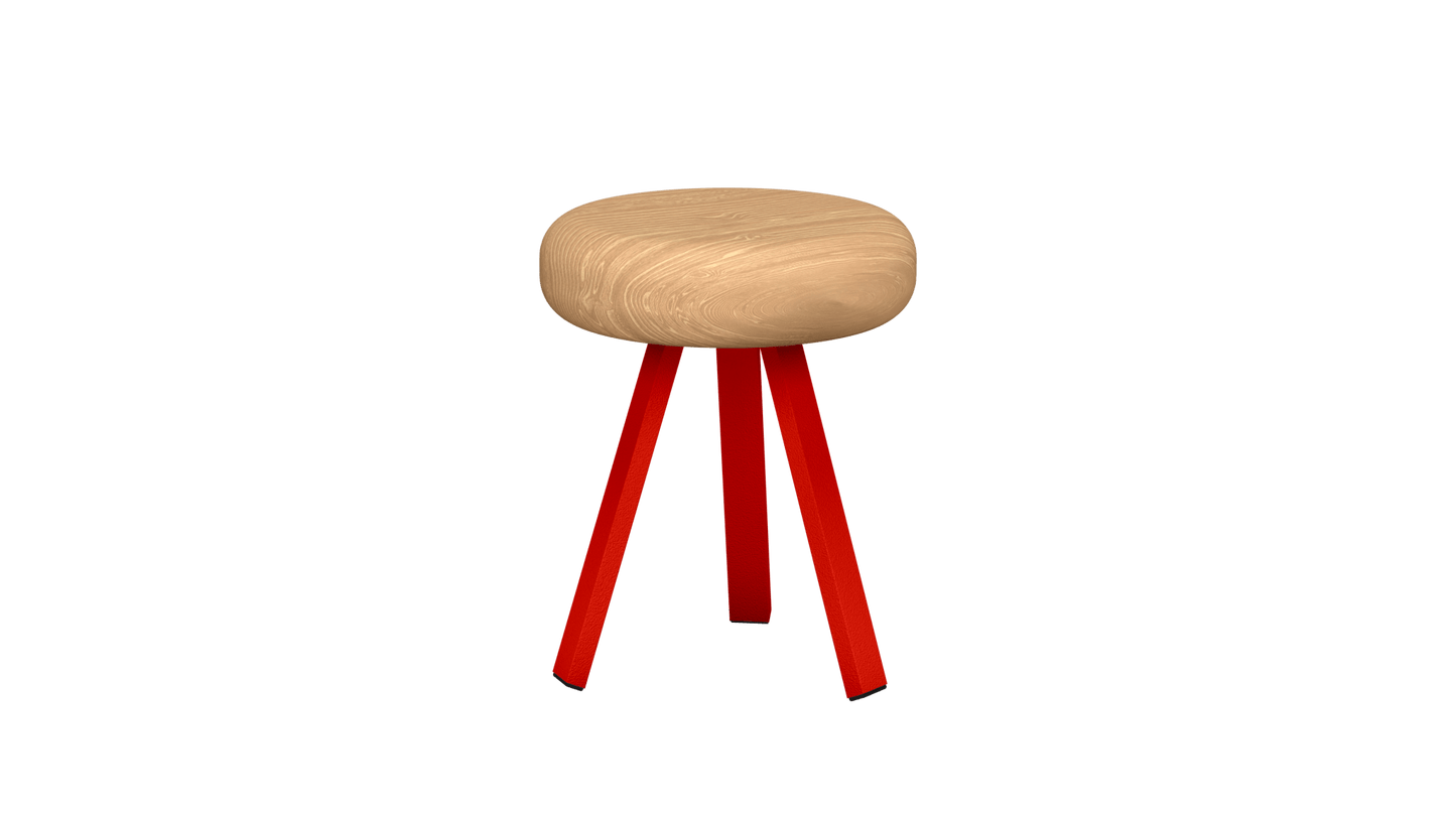 Tabouret bas rond en chêne et métal Smack - MATIERE GRISE - La Maison MilanaiseTABOURETSMACK - 32Corail 03245cm