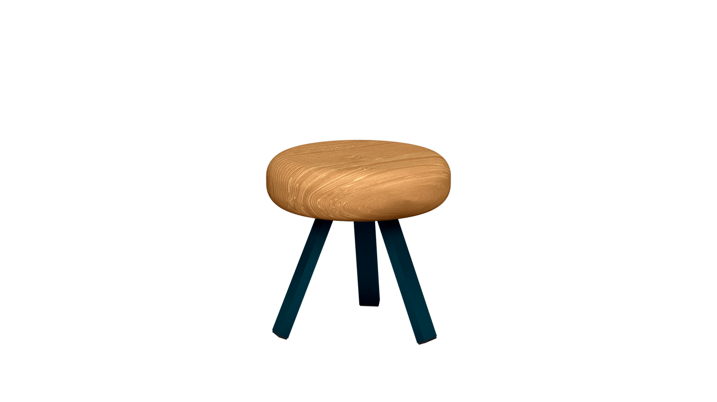Tabouret bas rond en chêne et métal Smack - MATIERE GRISE - La Maison MilanaiseTABOURETSMACK - 41Canard 11535cm