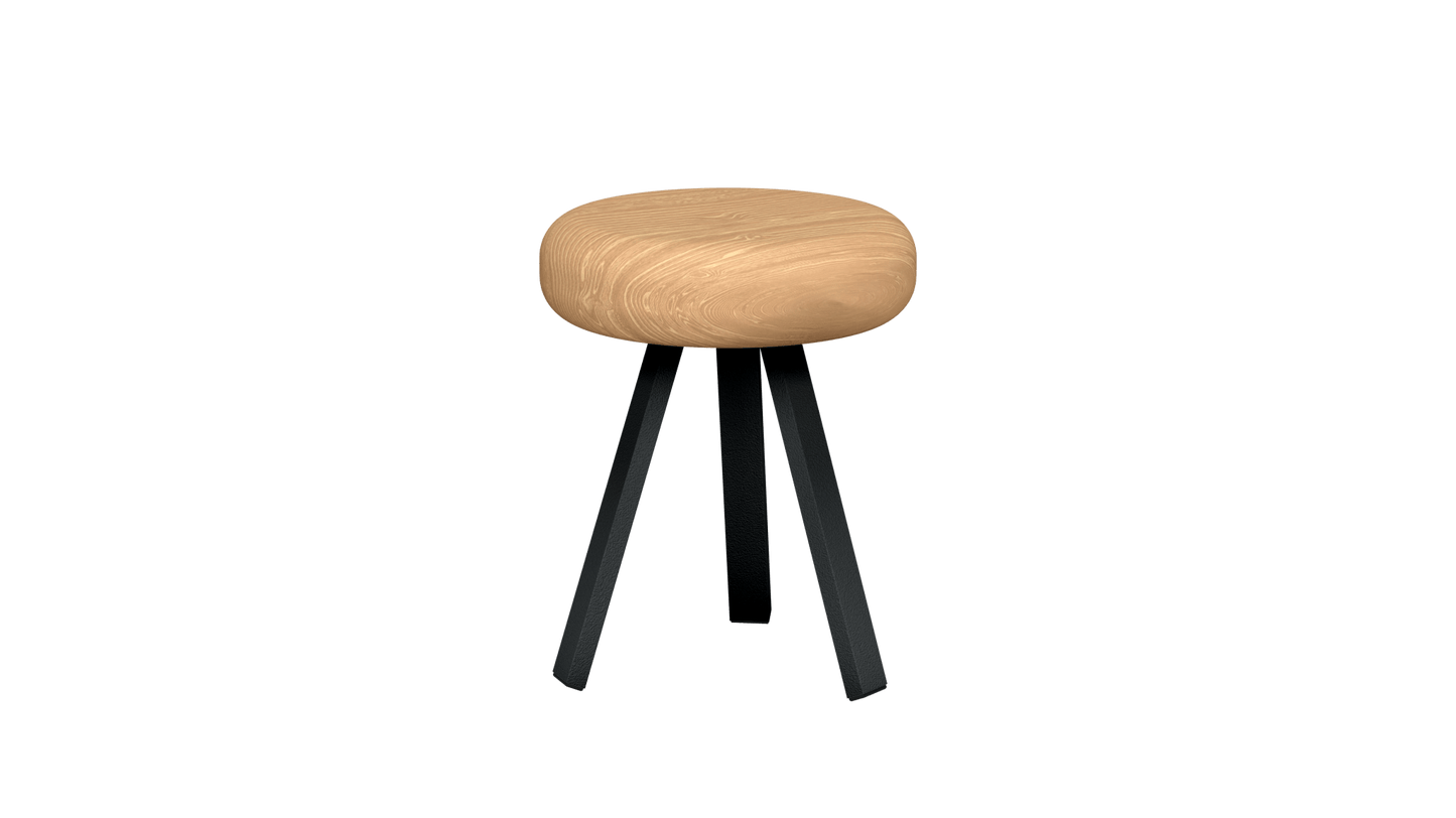 Tabouret bas rond en chêne et métal Smack - MATIERE GRISE - La Maison MilanaiseTABOURETSMACK - 10Anthracite 22245cm