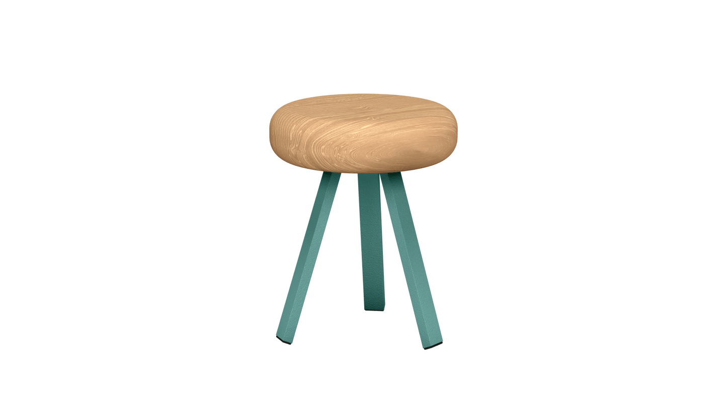 Tabouret bas rond en chêne et métal Smack - MATIERE GRISE - La Maison MilanaiseTABOURETSMACK - 50Celadon 00645cm