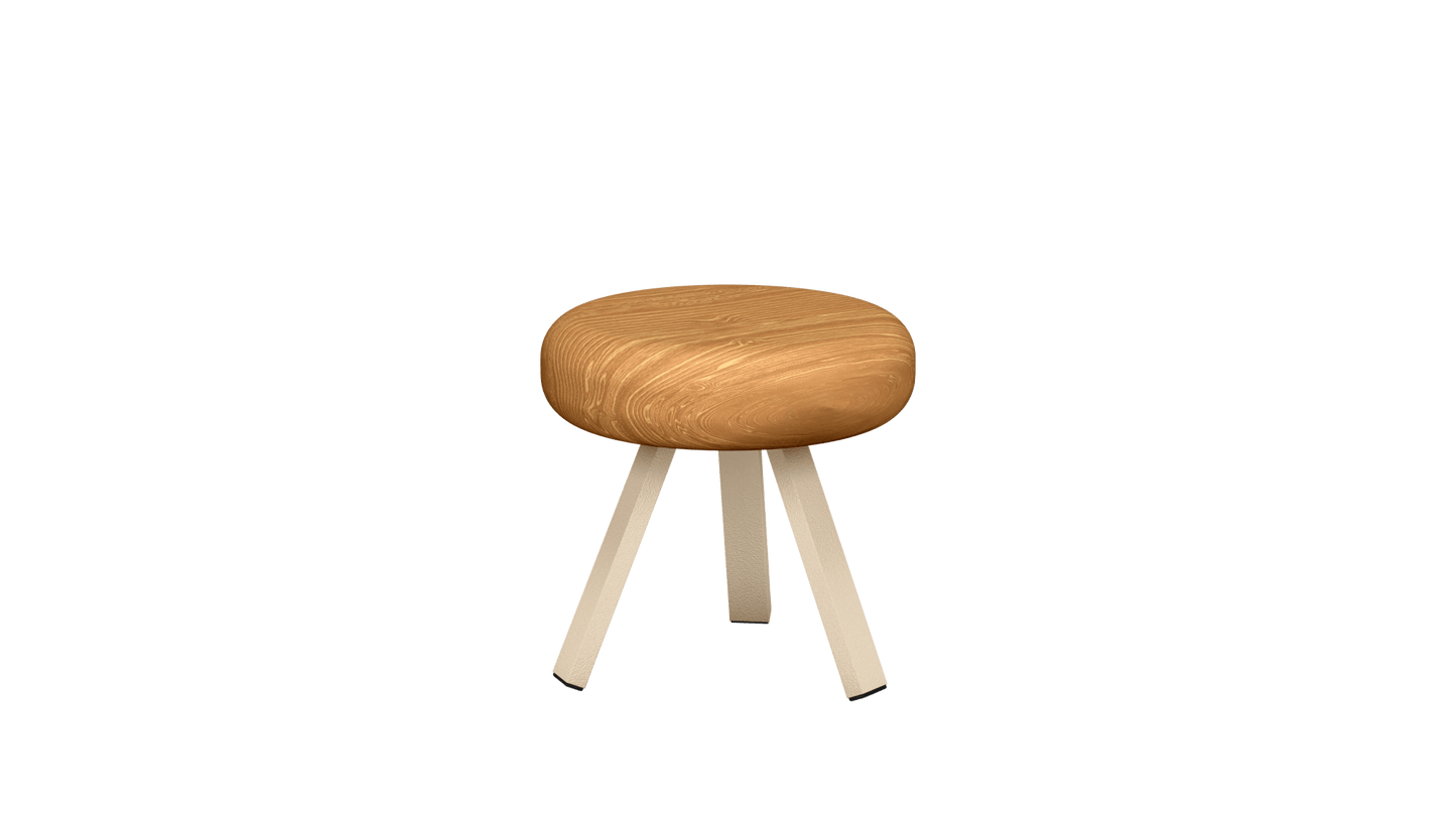 Tabouret bas rond en chêne et métal Smack - MATIERE GRISE - La Maison MilanaiseTABOURETSMACK - 23Crème 19035cm