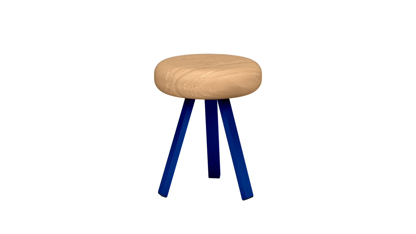 Tabouret bas rond en chêne et métal Smack - MATIERE GRISE - La Maison MilanaiseTABOURETSMACK - 44Bleu pur 11245cm
