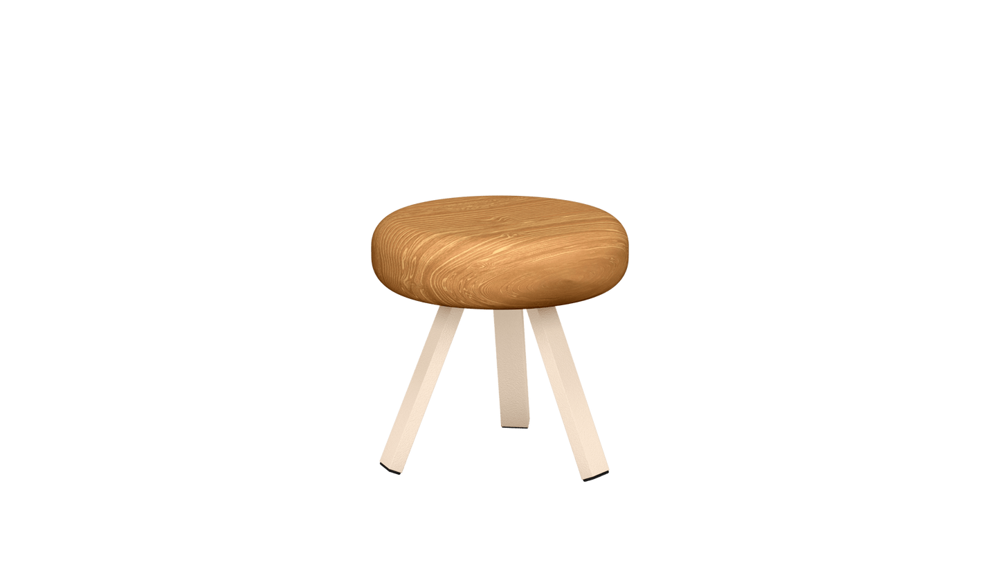 Tabouret bas rond en chêne et métal Smack - MATIERE GRISE - La Maison MilanaiseTABOURETSMACK - 1Eggshell 16135cm
