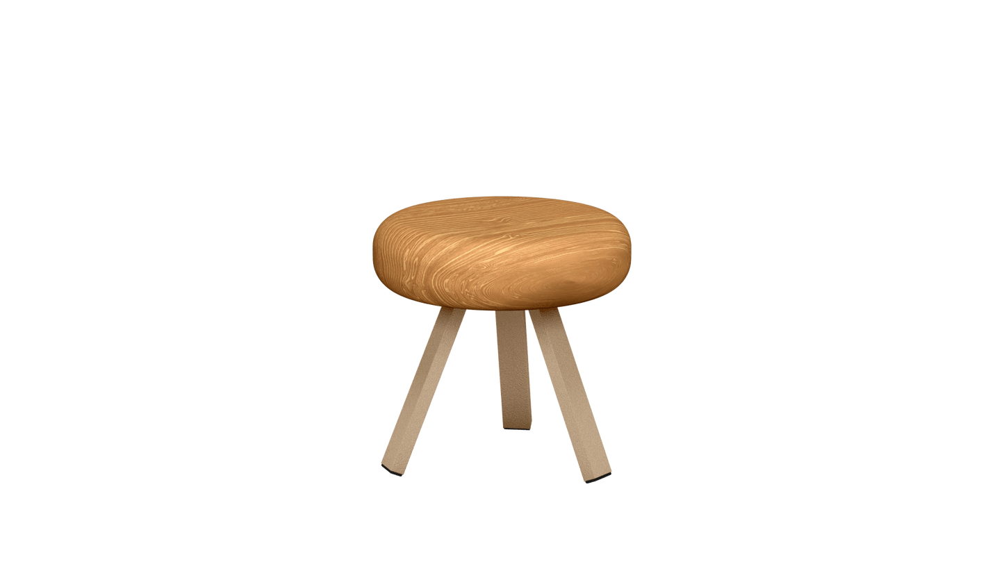 Tabouret bas rond en chêne et métal Smack - MATIERE GRISE - La Maison MilanaiseTABOURETSMACK - 21Sable 01835cm