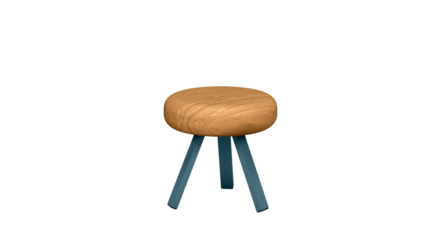 Tabouret bas rond en chêne et métal Smack - MATIERE GRISE - La Maison MilanaiseTABOURETSMACK - 47Houle 11635cm