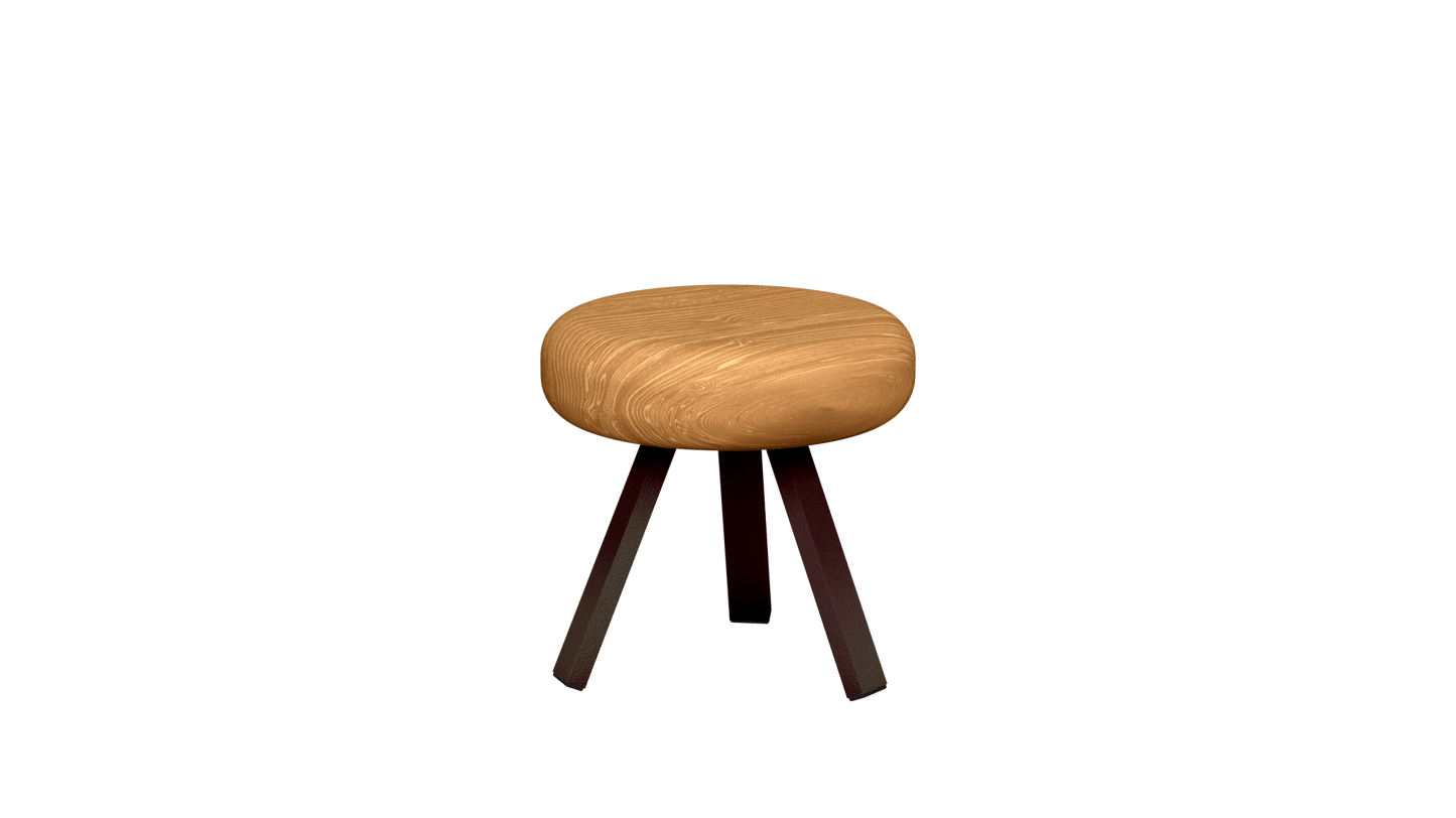 Tabouret bas rond en chêne et métal Smack - MATIERE GRISE - La Maison MilanaiseTABOURETSMACK - 61Violet de Mars 17135cm