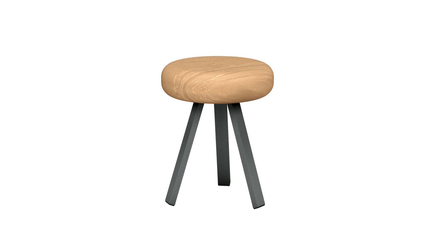 Tabouret bas rond en chêne et métal Smack - MATIERE GRISE - La Maison MilanaiseTABOURETSMACK - 8Orage 22145cm