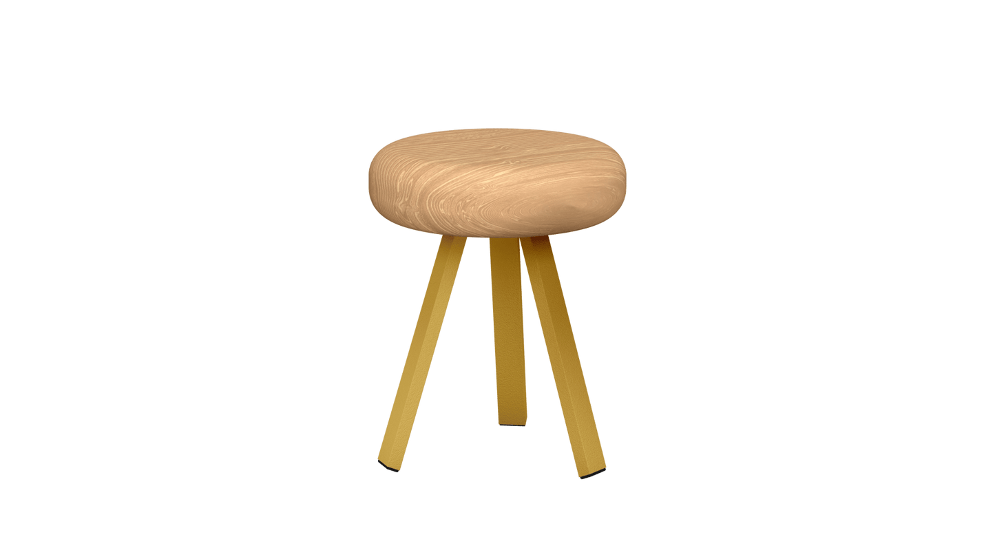 Tabouret bas rond en chêne et métal Smack - MATIERE GRISE - La Maison MilanaiseTABOURETSMACK - 68Laiton 23045cm