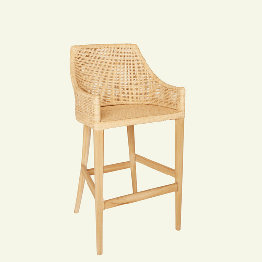 Tabouret de bar SAIGON – Hauteur et raffinement en rotin naturel - KOK MAISON - La Maison Milanaise465Sans coussin