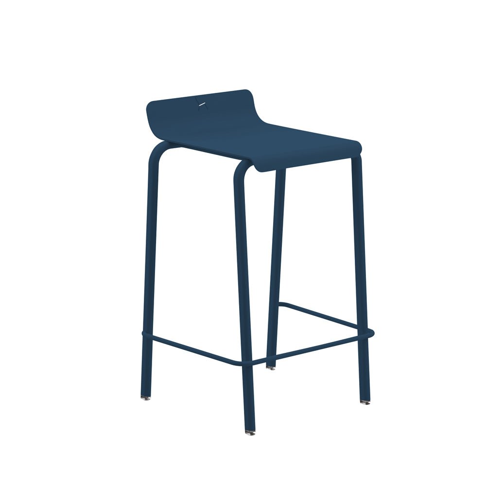 Tabouret de comptoir en aluminium Design et fabrication française - ALLURE D'AZUR - La Maison Milanaise582303L - 3Bleu pétrole