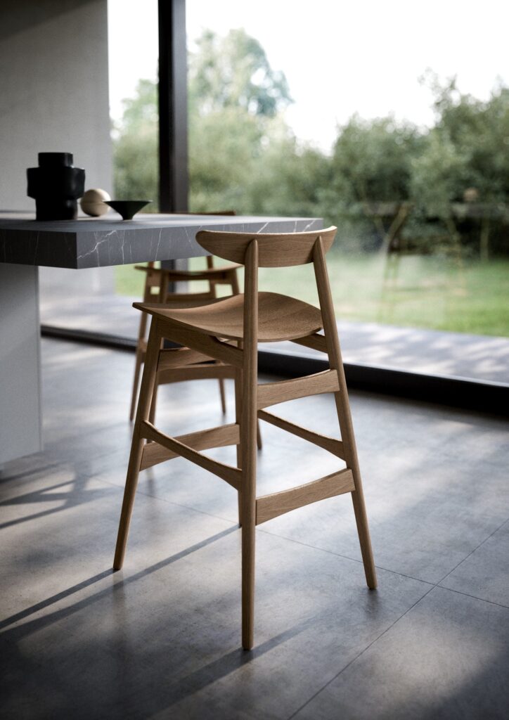 Tabouret haut AL - MO – Élégance sculptée et savoir - faire italien - IMPERIAL LINE - La Maison MilanaiseTABOURETALMO - 12H96xL47xP47CM Hauteur d'assise : 72cmCarbone