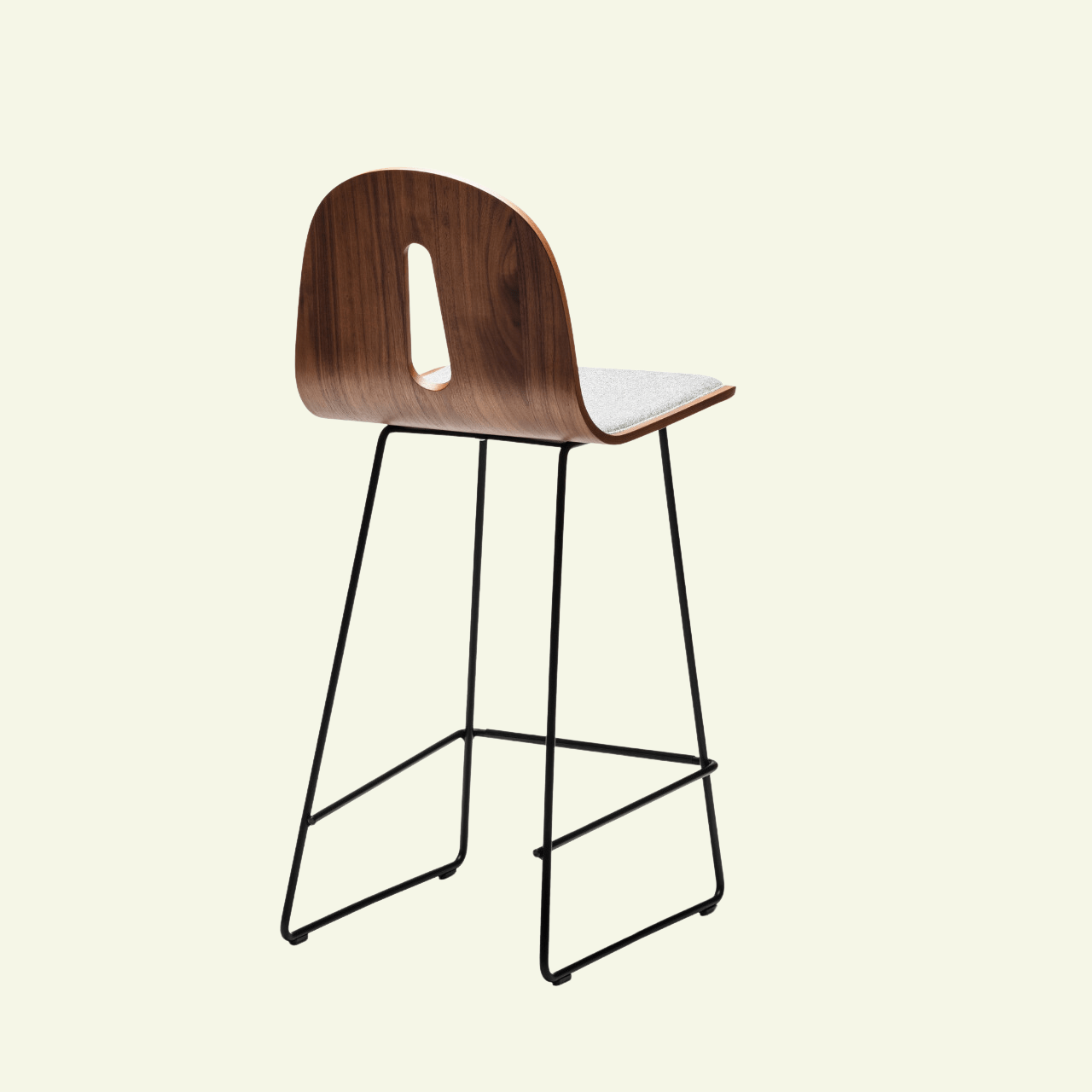 Tabourets en bois et métal Gotham Woody - CHAIRS AND MORE - La Maison MilanaiseGOTHAMWOODYSLSG - 80Grand Tabouret L41.5cmxH110cmxP54cm hauteur d'assise 82cmNoyer