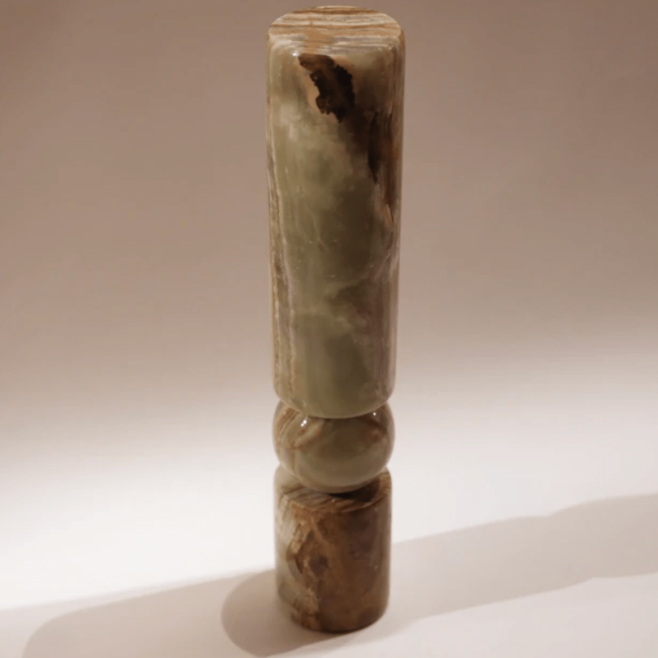 Totem Bougeoir en onyx ou marbre Malo - MANIFESTE - La Maison MilanaiseOnyx VertGrand Ø10cmxH40cm